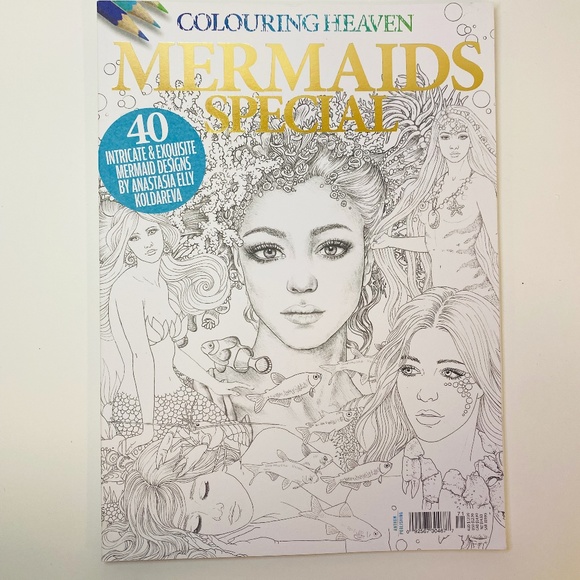 Colouring Other - Colouring Heaven Coloring Book Mermaids Special Issue # 71 Rare 40 Sheets